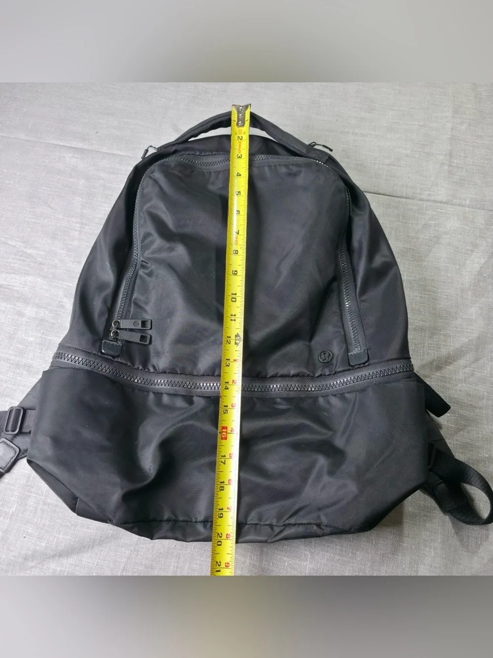 Lululemon Daily Multi-Pocket Canvas Backpack Black Laptop Bag EUC